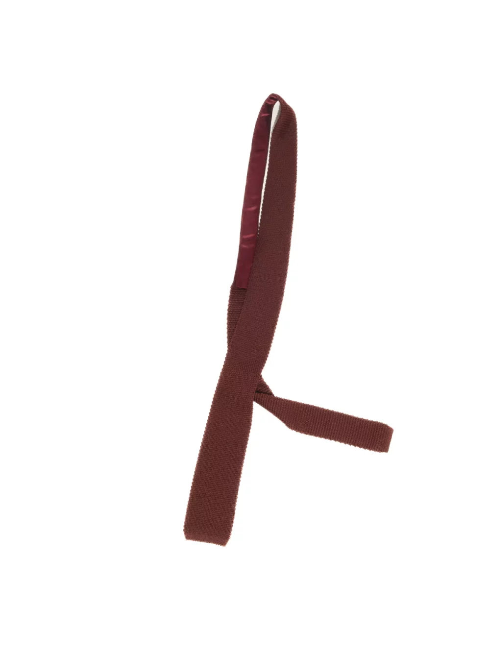 CRAVATE EN SOIE TRICOTÉE - VIN