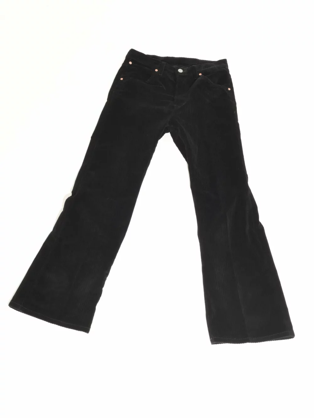 JEAN ÉVASÉ TAILLE HAUTE EN VELOURS - NOIR-6