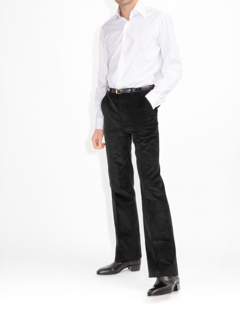 CHEMISE COL LARGE EN POPELINE - BLANCHE-1-