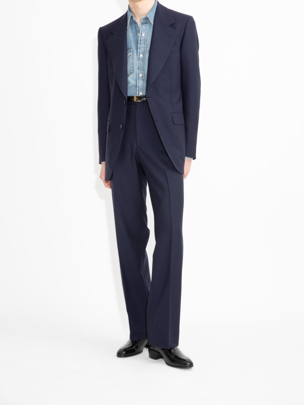 COSTUME DROIT EN FRESCO - BLEU MARINE