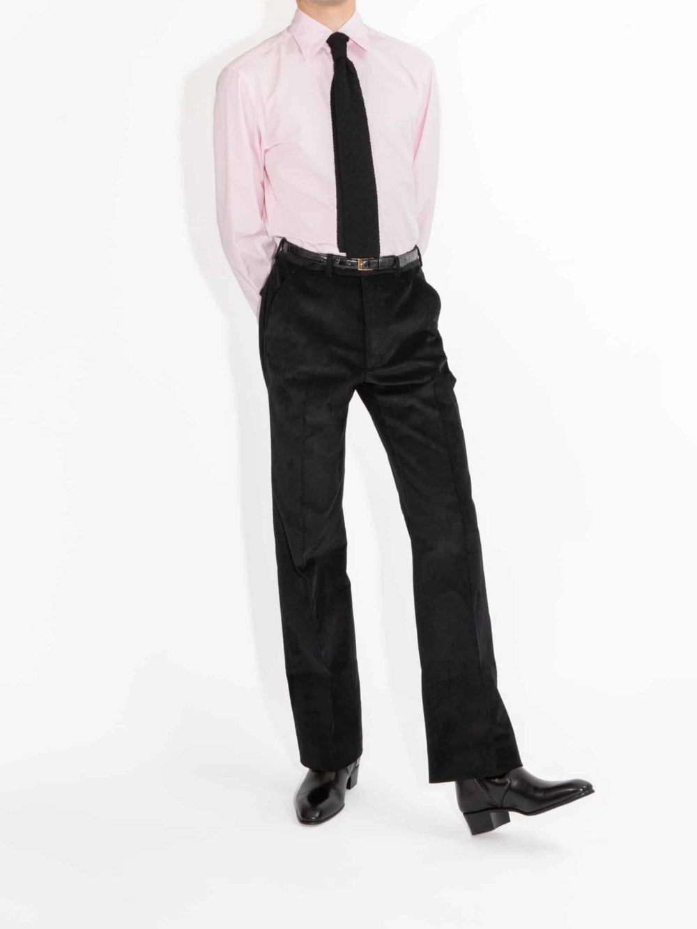 CHEMISE COL LARGE EN POPELINE - ROSE