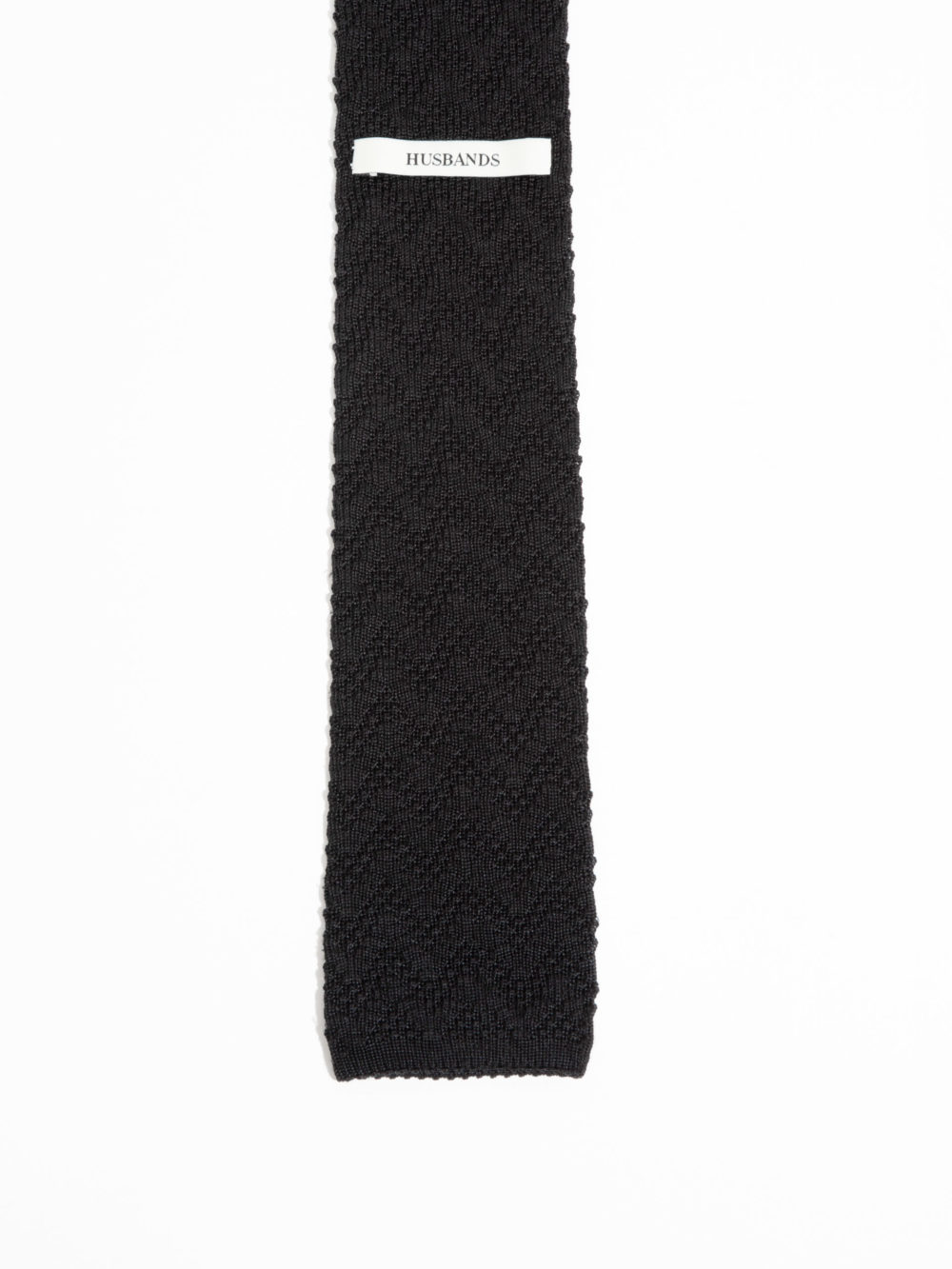 CRAVATE EN SOIE TRICOTÉE - NOIRE