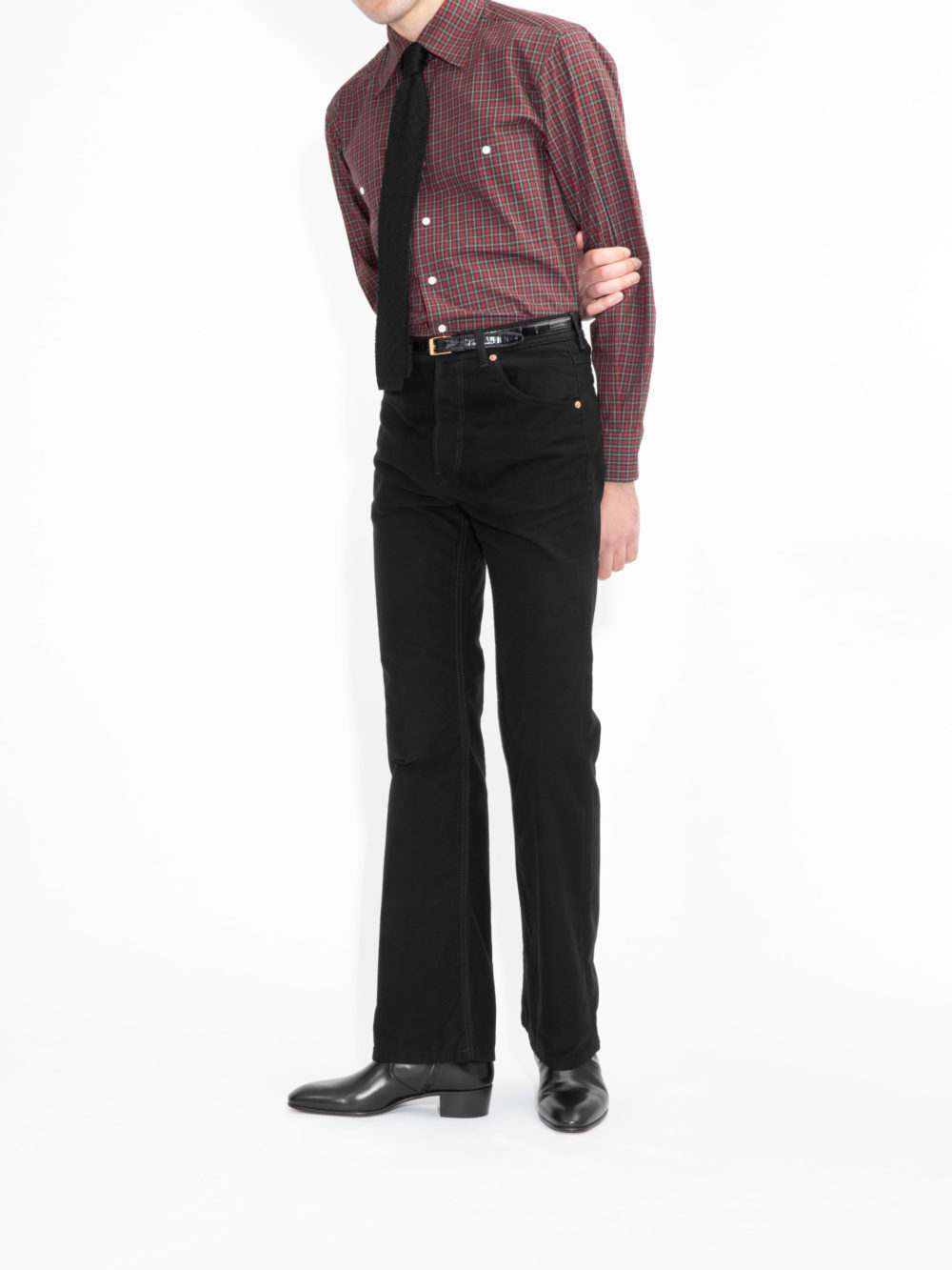 JEAN ÉVASÉ TAILLE HAUTE EN MOLESKINE - NOIR6