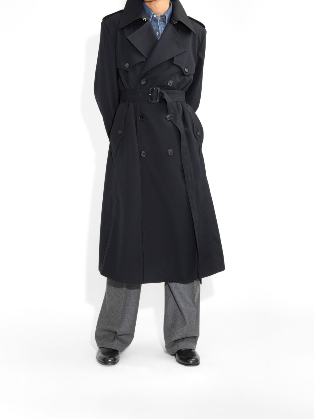 TRENCH-COAT EN GABARDINE - BLEU MARINE7