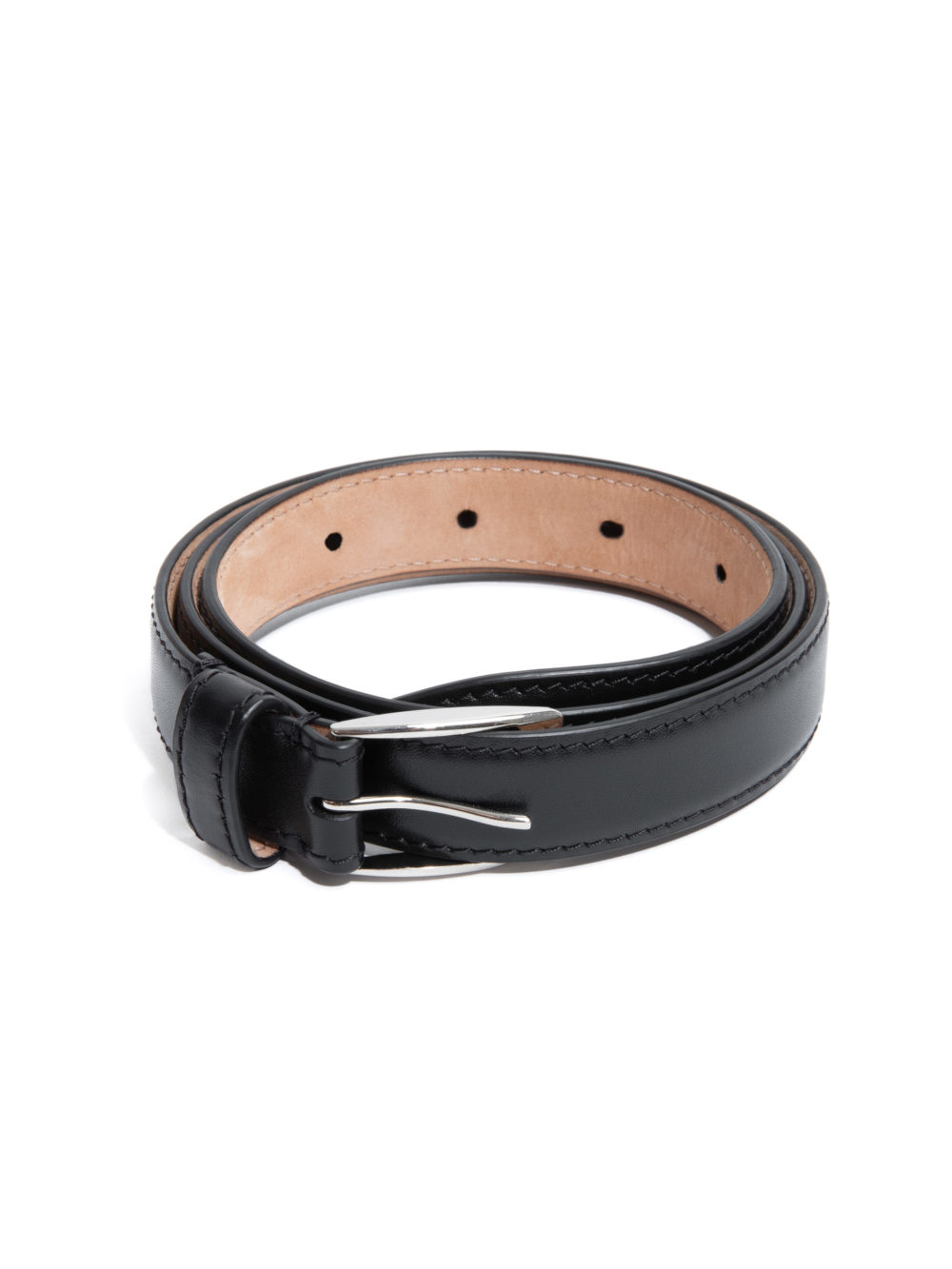 CEINTURE FINE EN CUIR DE VEAU BOX - NOIRE_1