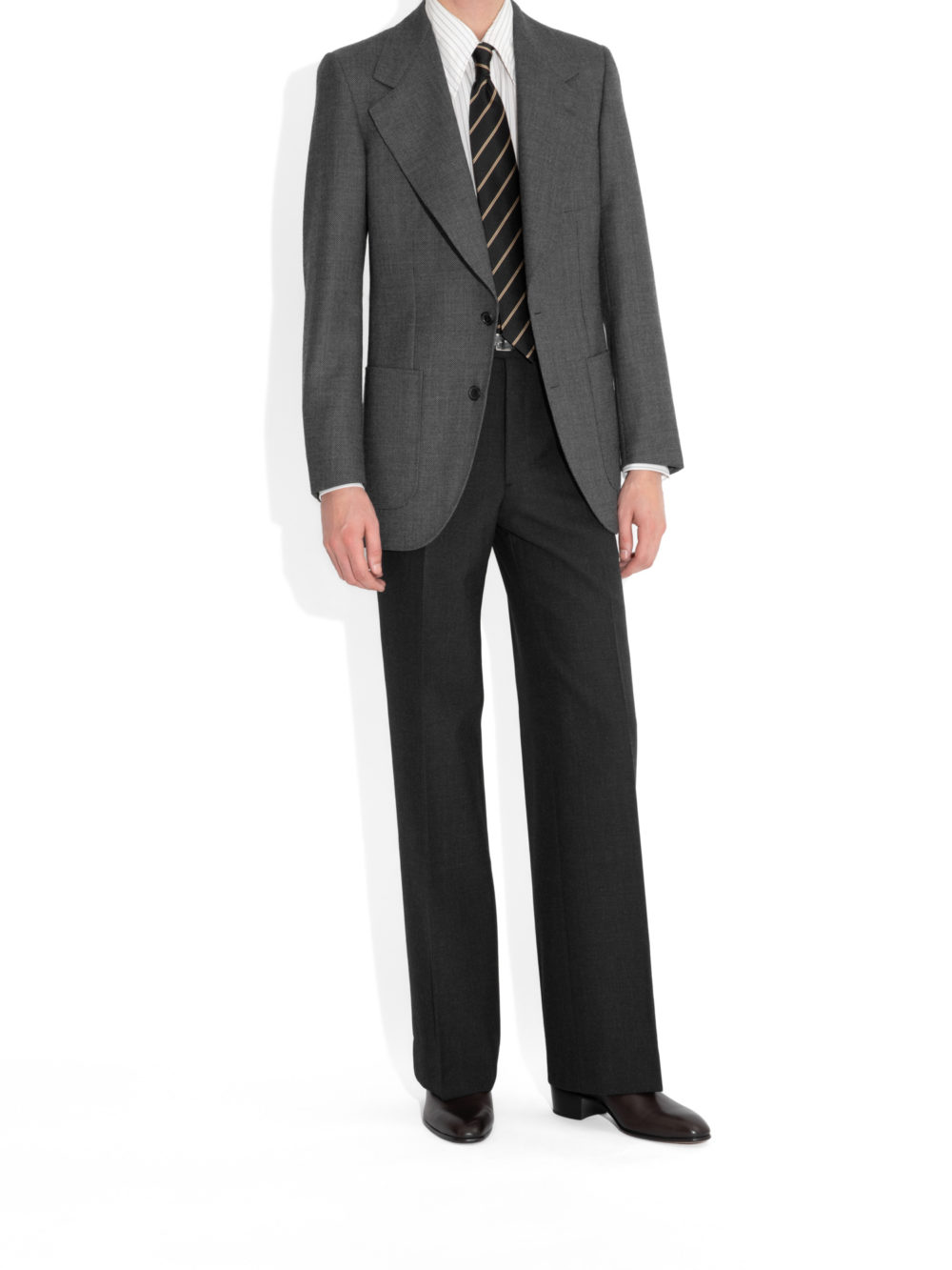 VESTE DROITE EN CAVIAR - GRISE_3