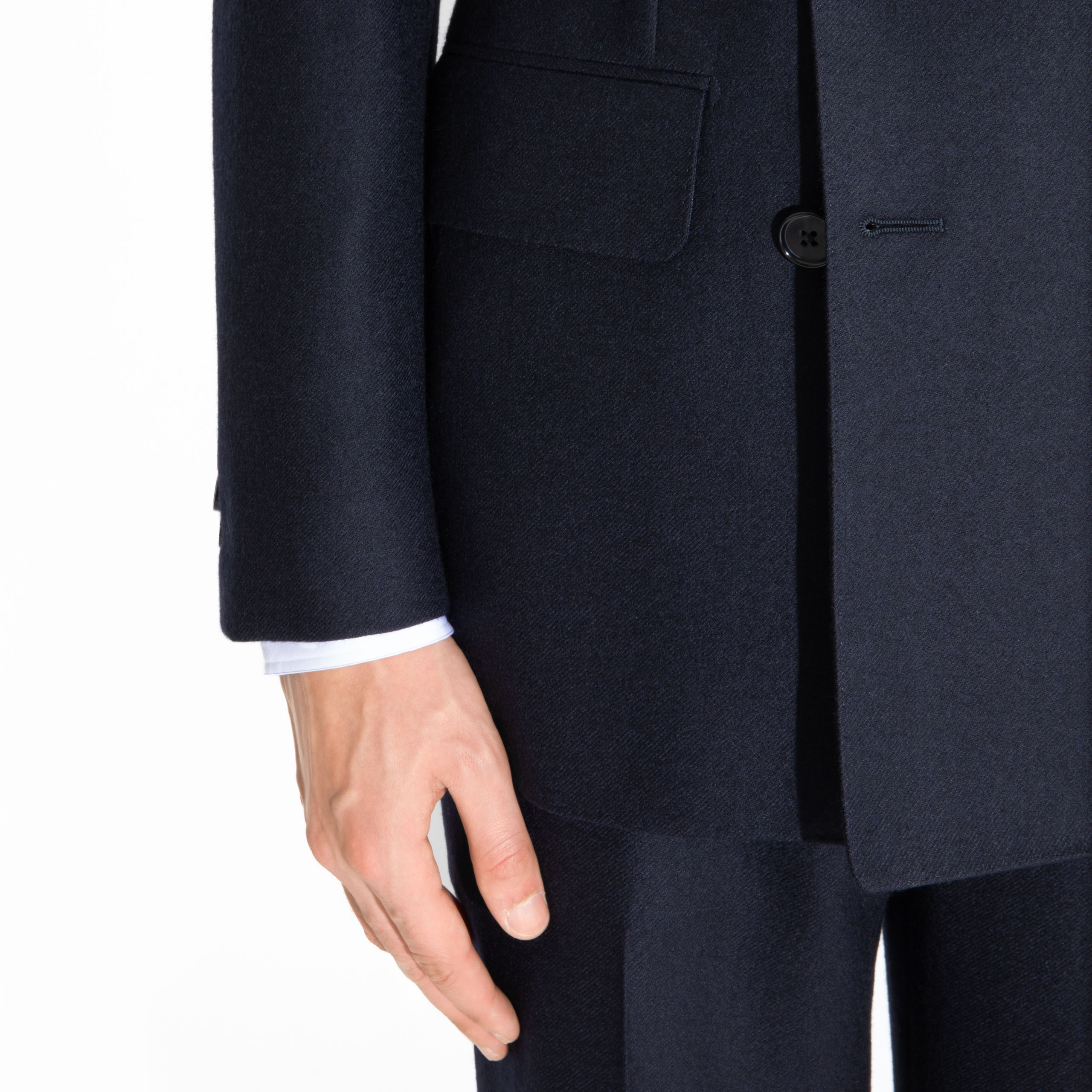 COSTUME CROISÉ EN FLANELLE - BLEU MARINE_4