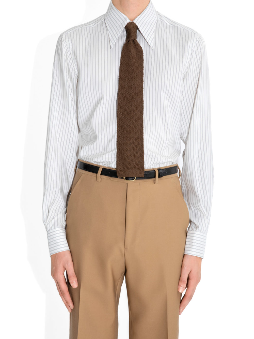 CRAVATE EN SOIE TRICOTÉE - BRONZE_1