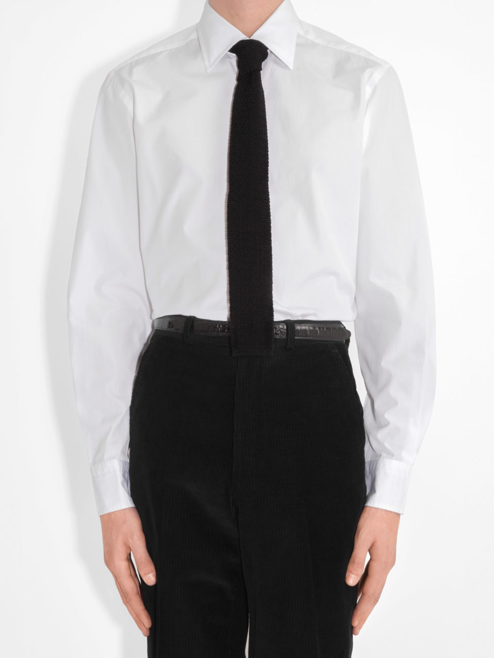 CHEMISE COL CLASSIQUE EN POPELINE - BLANCHE_1