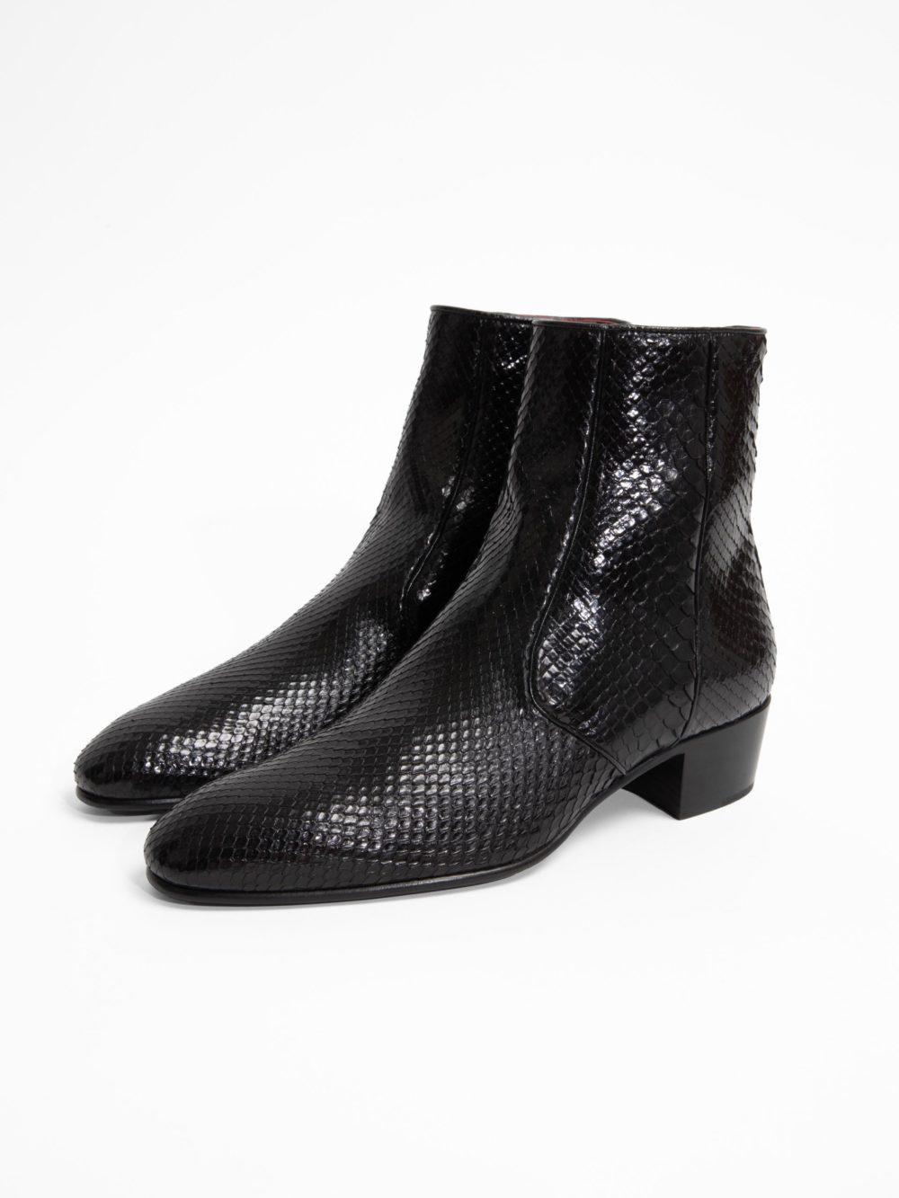 BOTTINES ZIPPÉES EN PYTHON - NOIRES