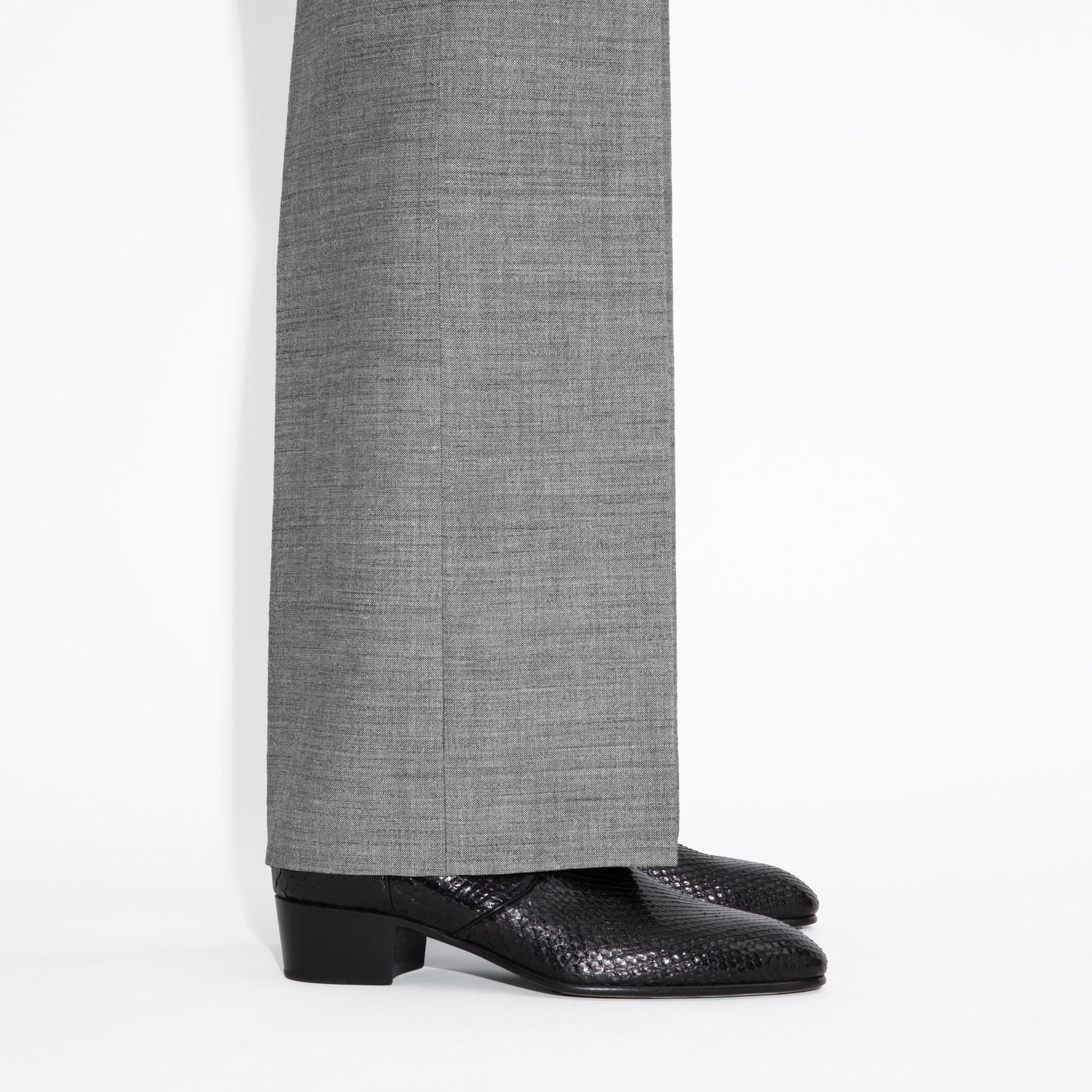 COSTUME DROIT EN VISCOSE, LAINE ET POILS DE CHÈVRE - GRIS – Image 6