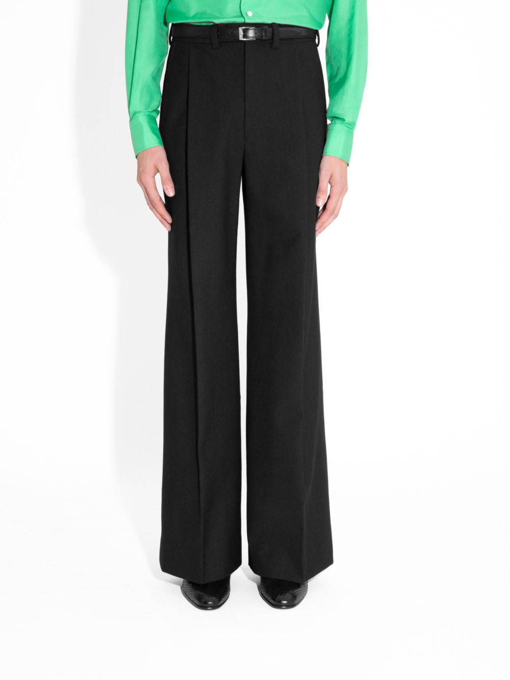 PANTALON LARGE TAILLE HAUTE EN FRESCO_NOIR__1