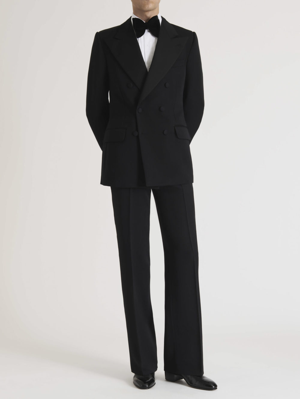 DOUBLE-BREASTED TUXEDO IN WOOL GRAIN DE POUDRE_1