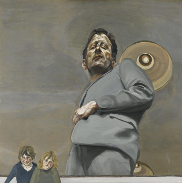 Freud, Lucien, peintre. Autoportrait, Reflet avec deux enfants.