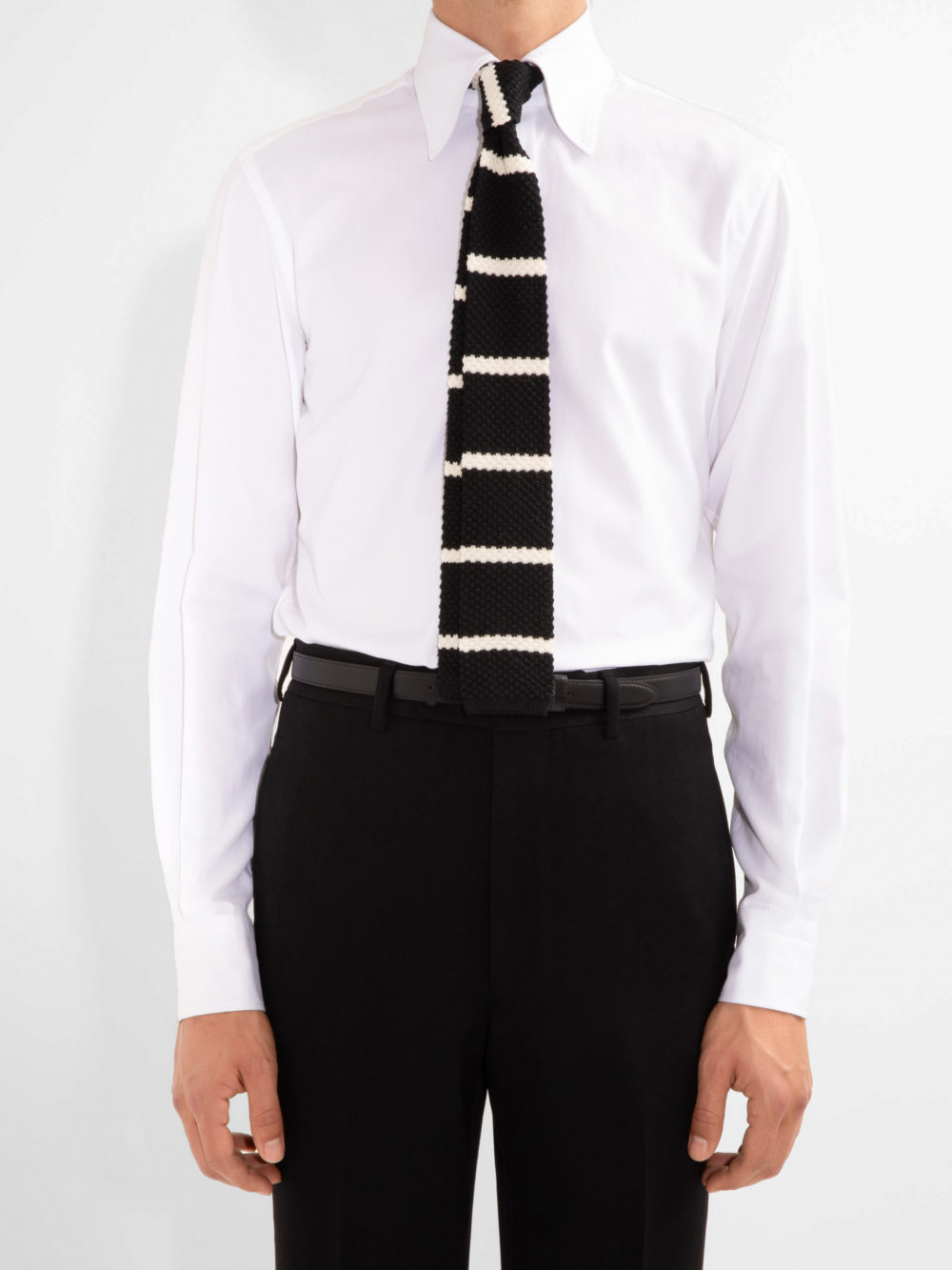 WIDE COLLAR SHIRT IN COTTON ROYAL OXFORD - WHITE__1