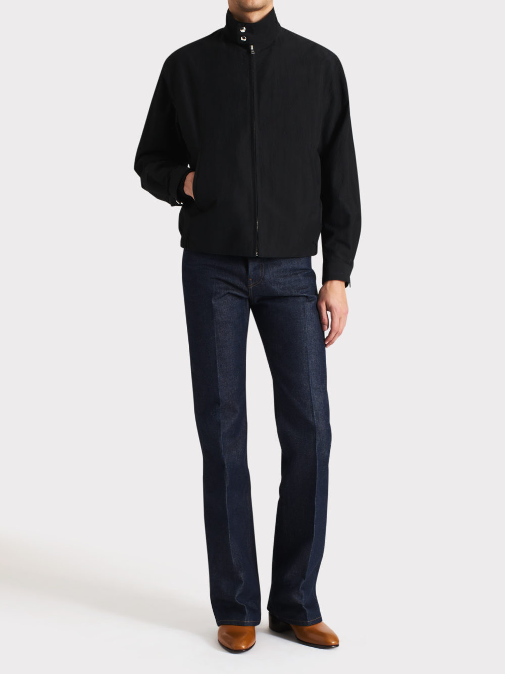 014_HARRINGTON IN WR SUPIMA COTTON & NYLON POPLIN - BLACK_1_0496