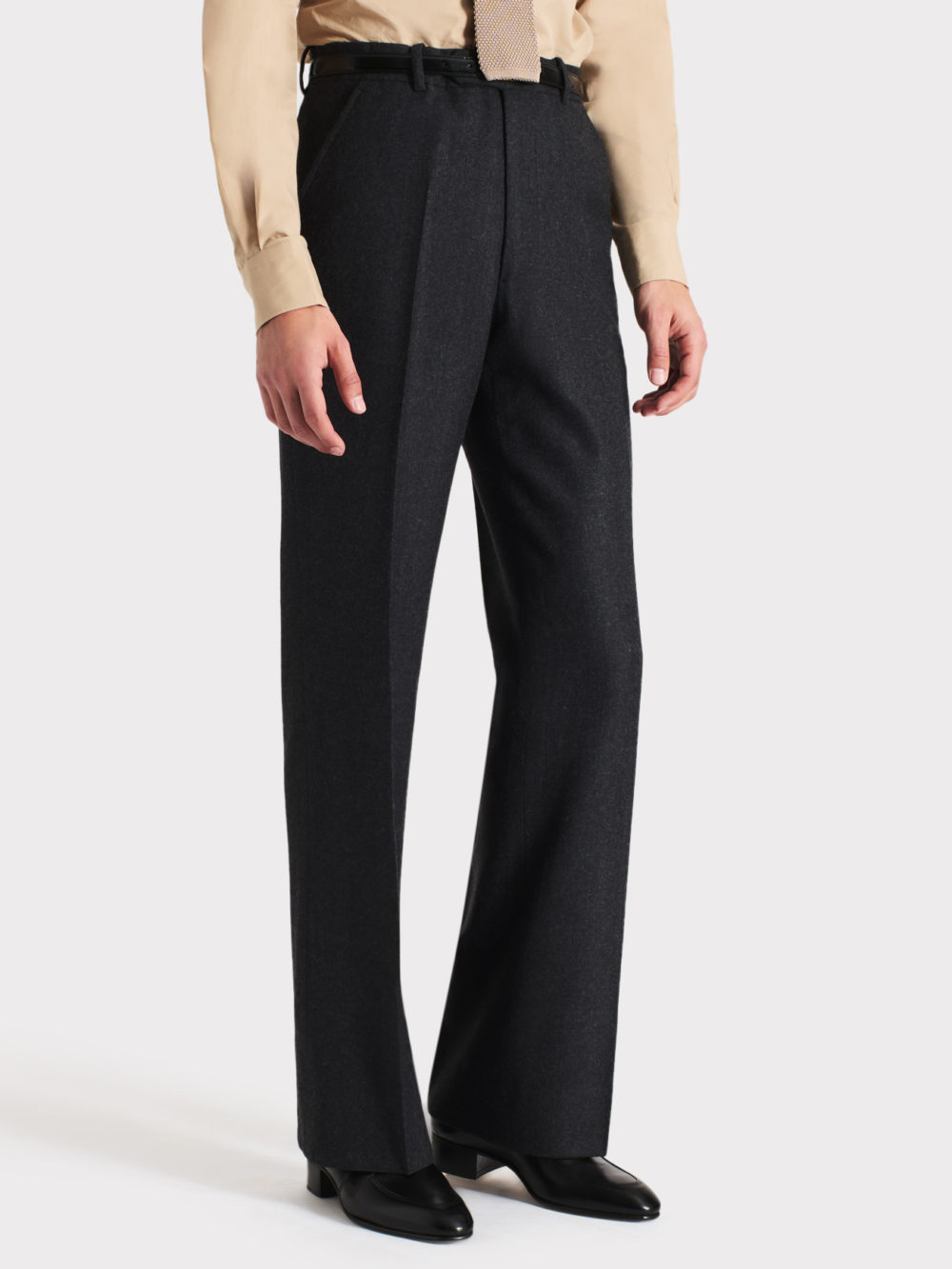 016_FLARED TROUSERS IN WOOL FLANNEL - ANTHRACITE_1_0555