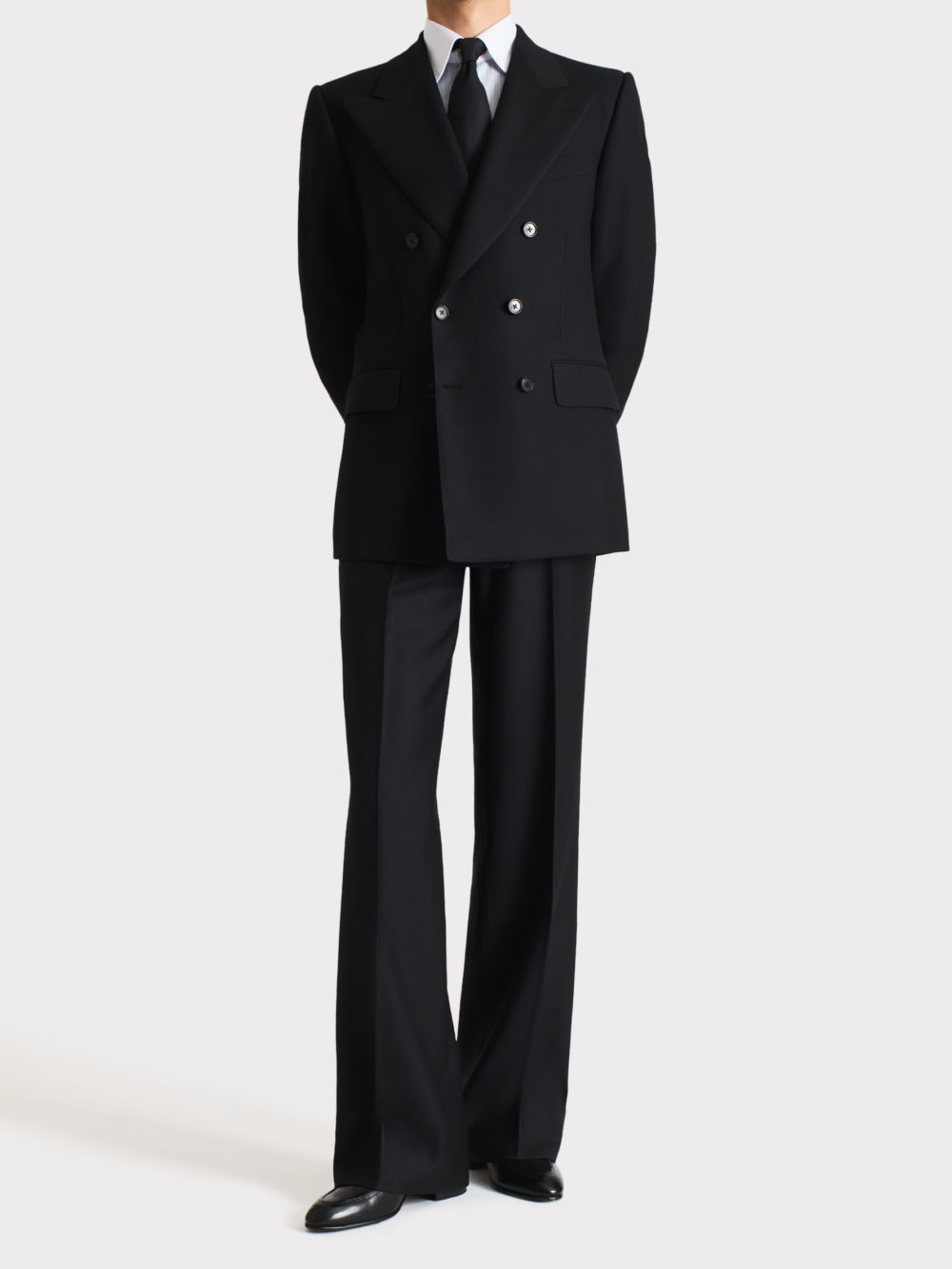 01_DOUBLE-BREASTED SUIT IN WOOL TWILL - BLACK_1_0066