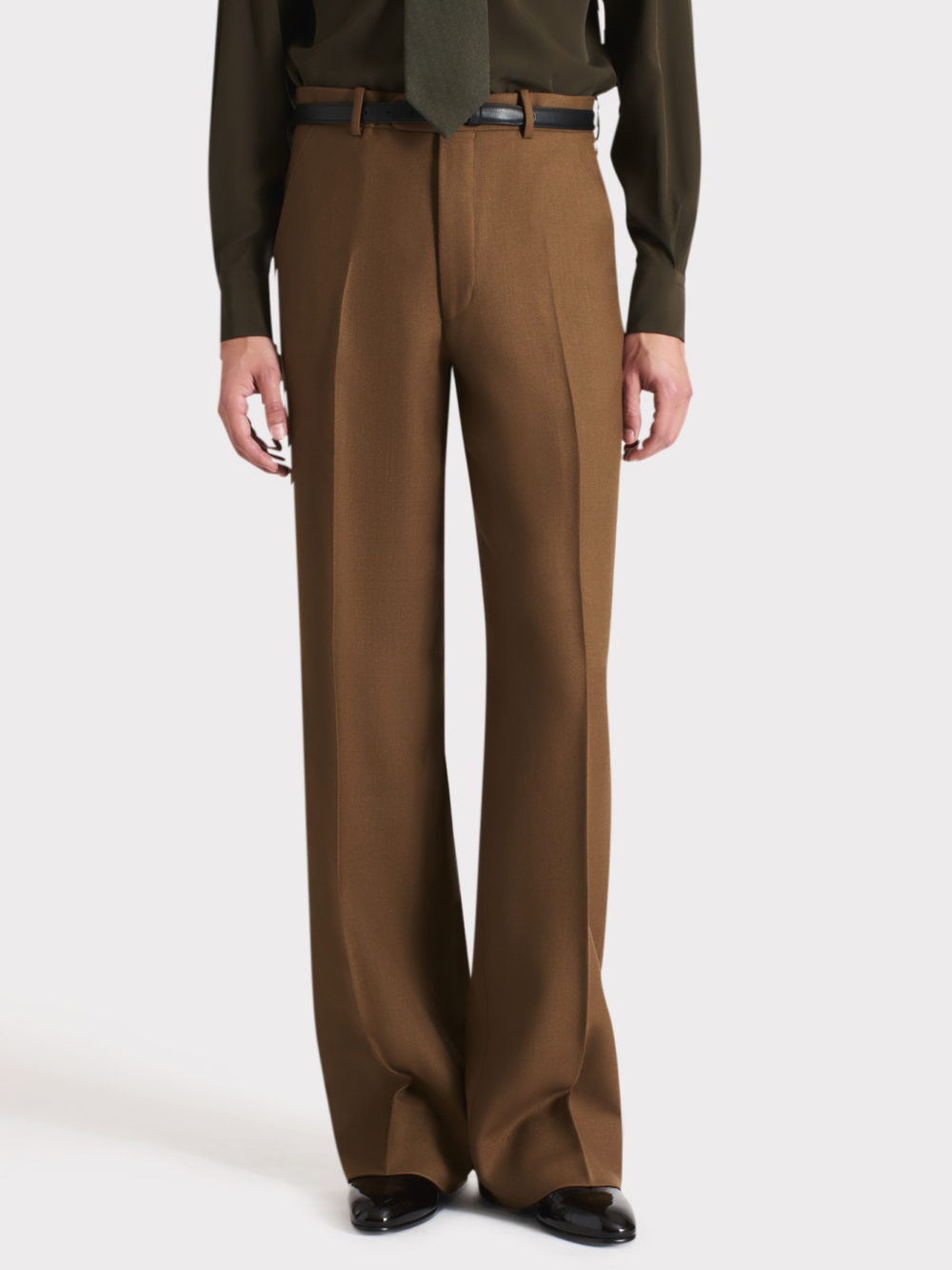 024_WIDE TROUSERS IN WORSTED WOOL TWILL - DARK BRONZE_1_0740