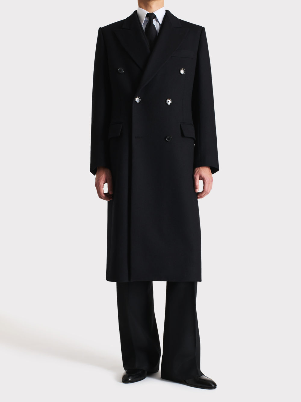 03_DOUBLE-BREASTED COAT IN VIRGIN WOOL CAVALRY TWILL - BLACK_1_0087
