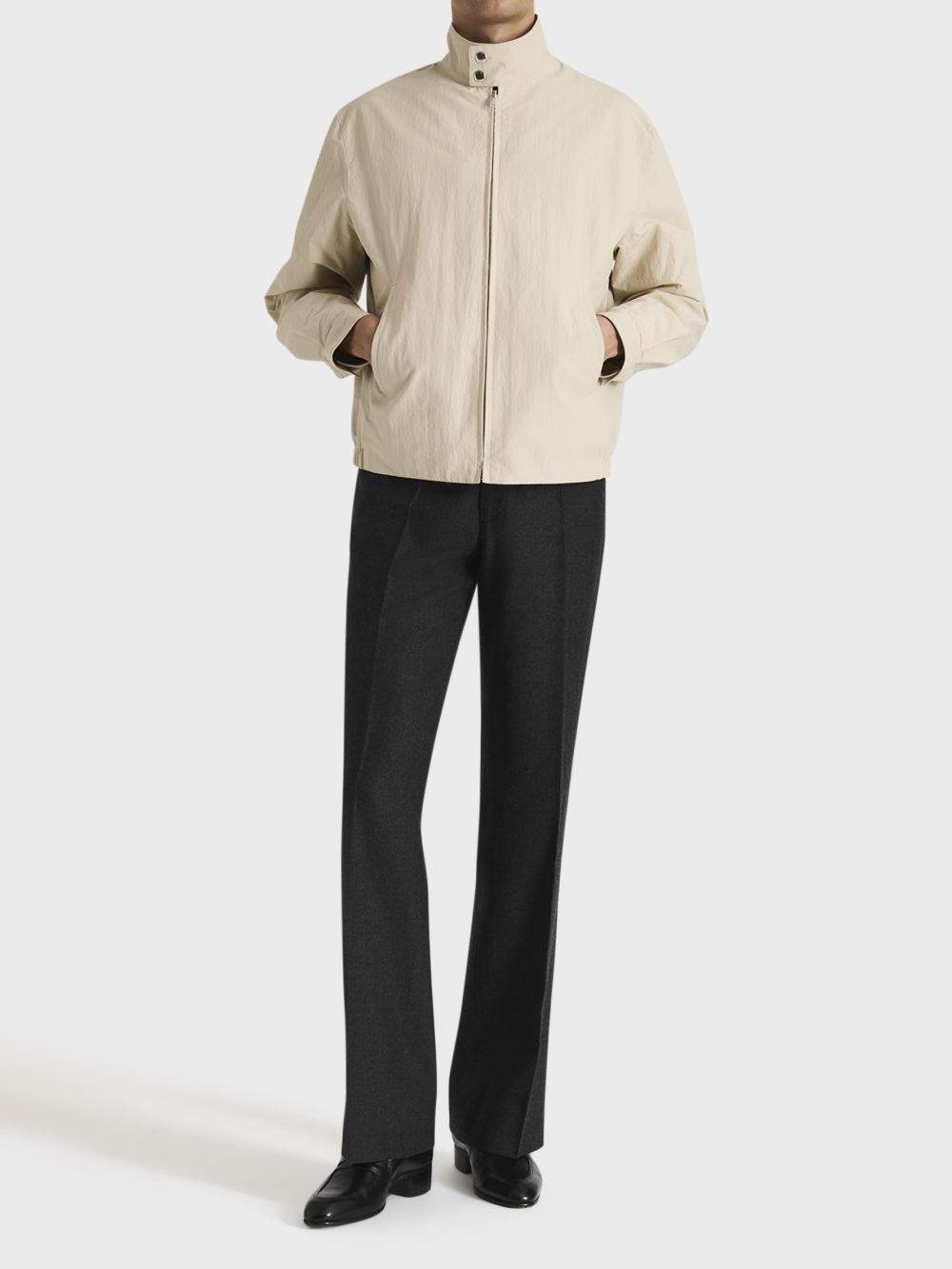 044_HARRINGTON IN WR SUPIMA COTTON & NYLON POPLIN - LIGHT BEIGE_1_1379