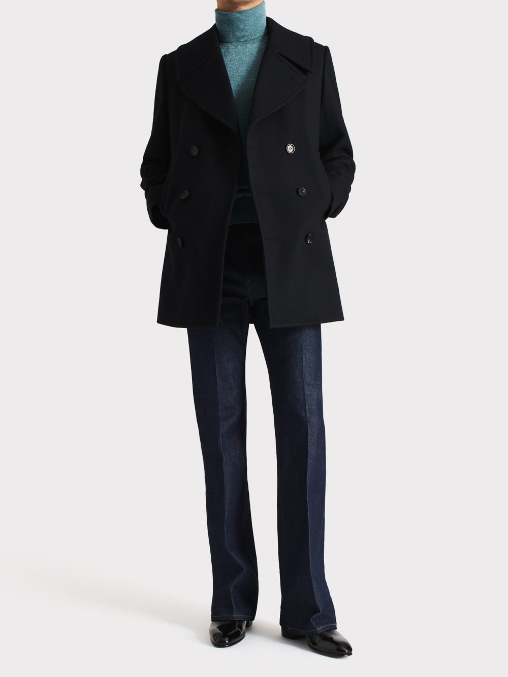 08_PEA COAT IN VIRGIN WOOL CAVALRY TWILL - BLACK_1_0284